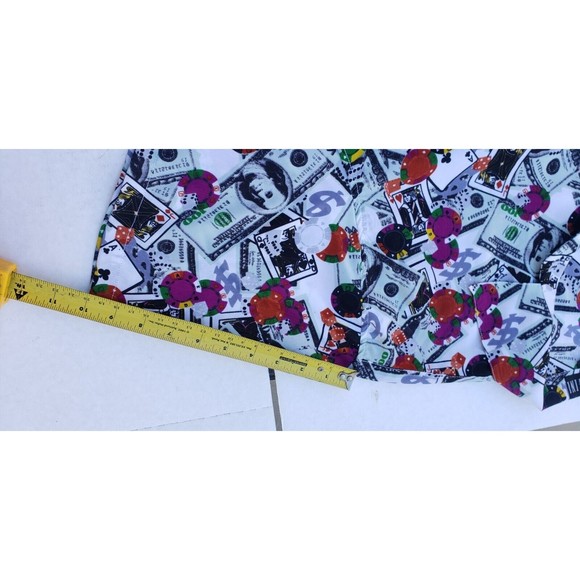 Ferugini Button Up Shirt Casino, Poker, Dice $100 Bills All Over Print  SZ Large - Picture 9 of 12